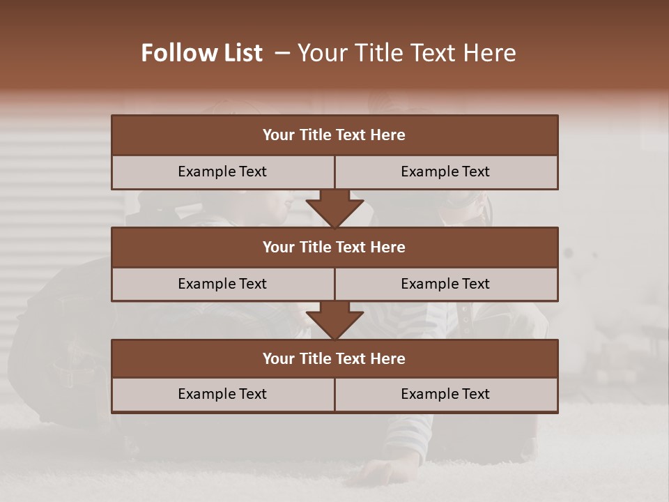 Two Children In Hats Sitting On A Suitcase PowerPoint Template