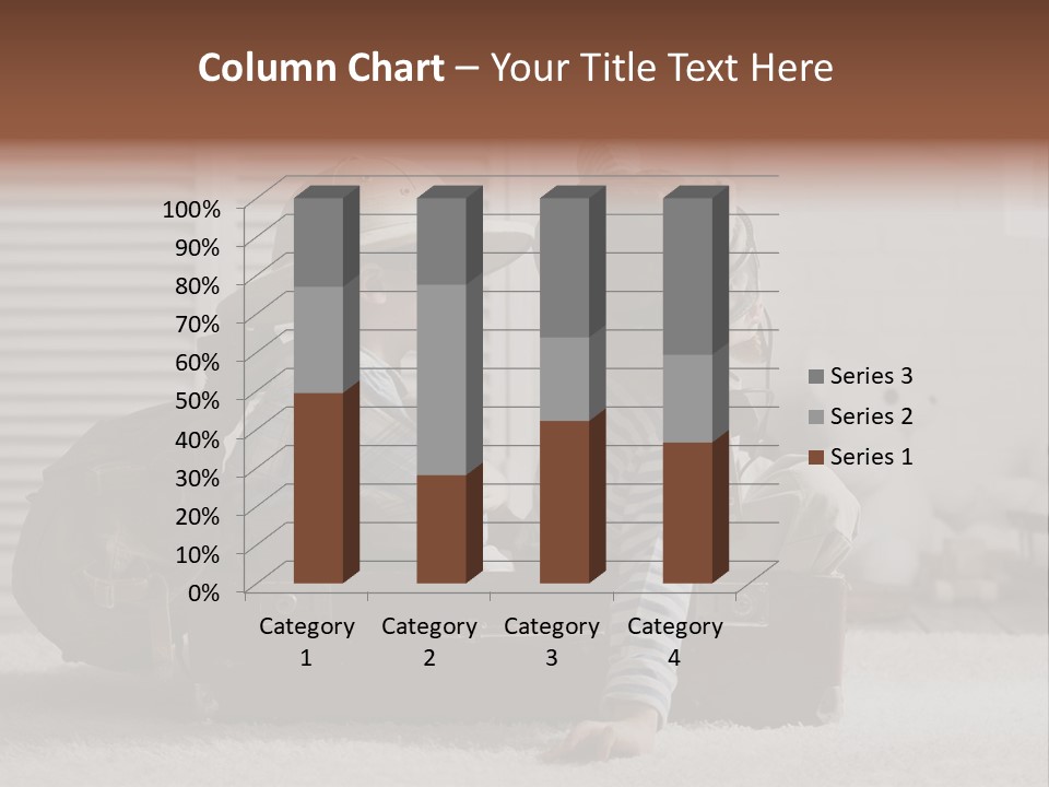 Two Children In Hats Sitting On A Suitcase PowerPoint Template