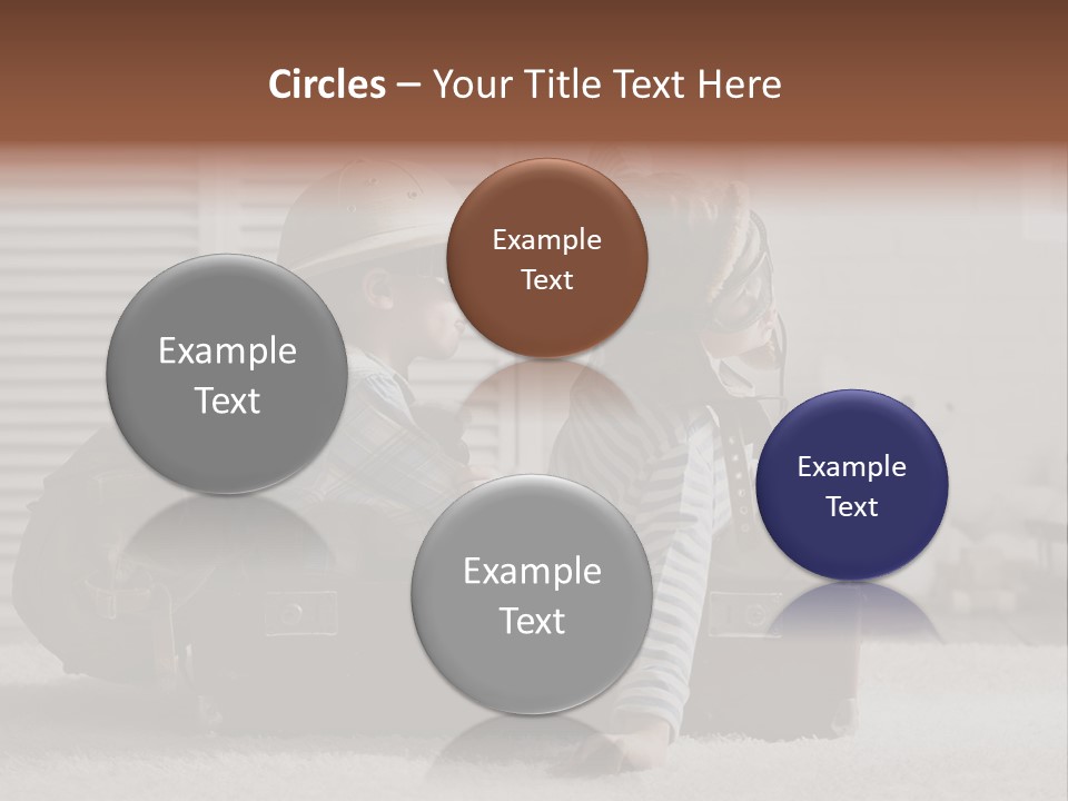 Two Children In Hats Sitting On A Suitcase PowerPoint Template