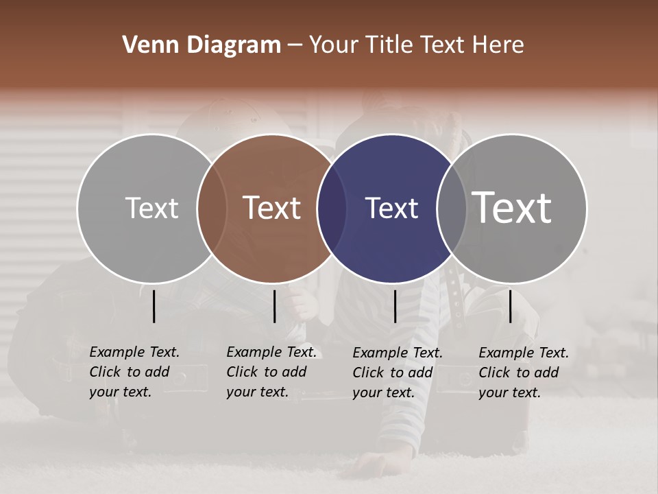 Two Children In Hats Sitting On A Suitcase PowerPoint Template