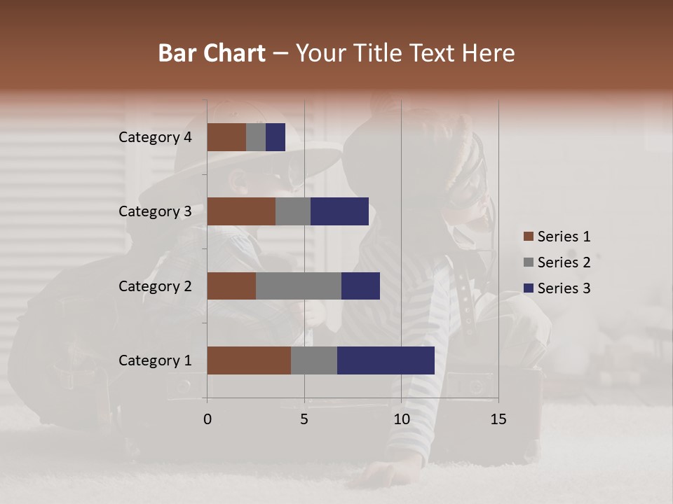 Two Children In Hats Sitting On A Suitcase PowerPoint Template