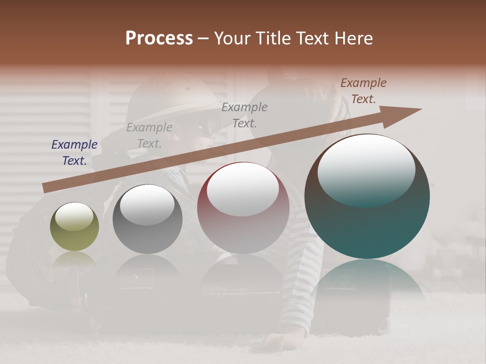 Two Children In Hats Sitting On A Suitcase PowerPoint Template