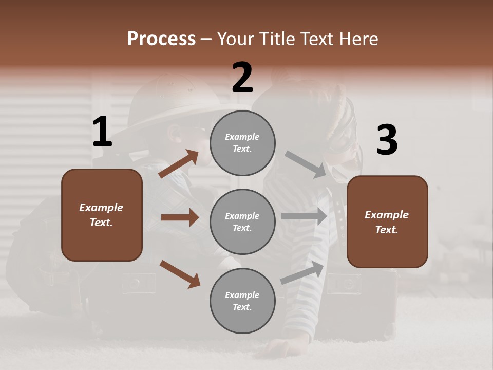 Two Children In Hats Sitting On A Suitcase PowerPoint Template