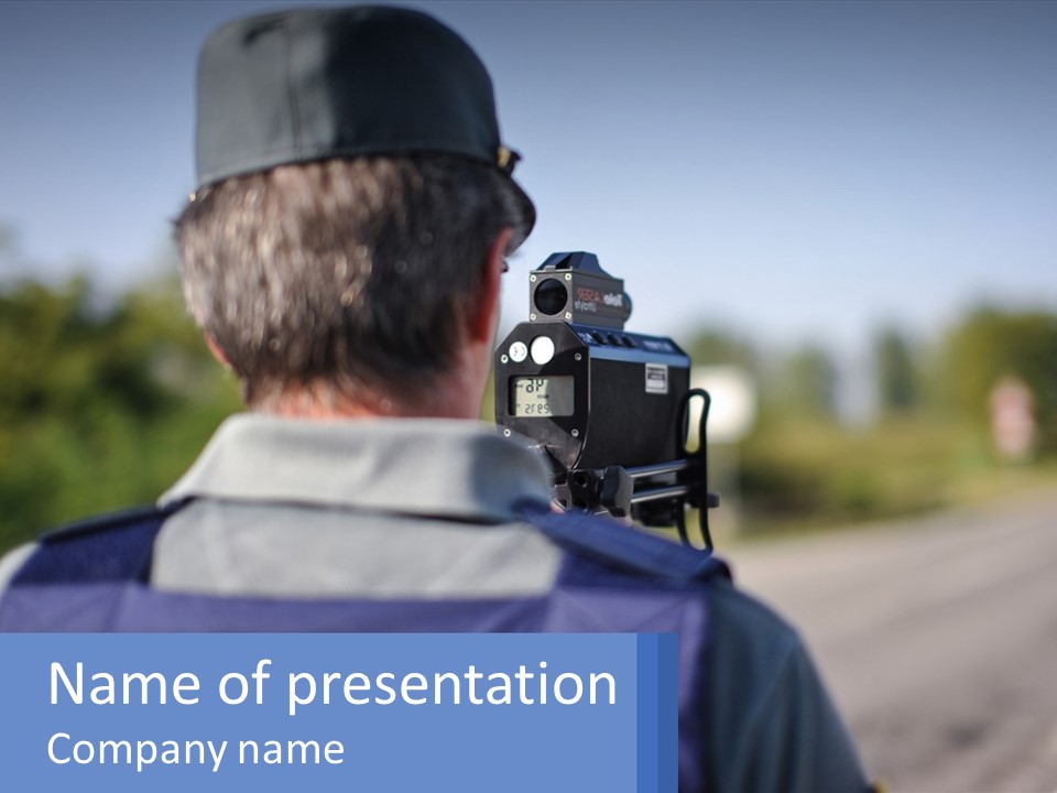 A Man With A Camera On A Road PowerPoint Template