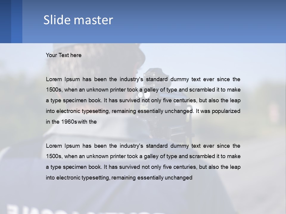 A Man With A Camera On A Road PowerPoint Template