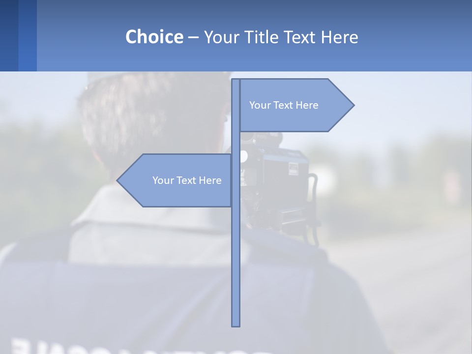 A Man With A Camera On A Road PowerPoint Template