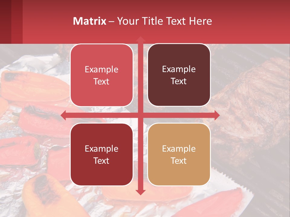 Two Steaks And Peppers Are On A Grill PowerPoint Template
