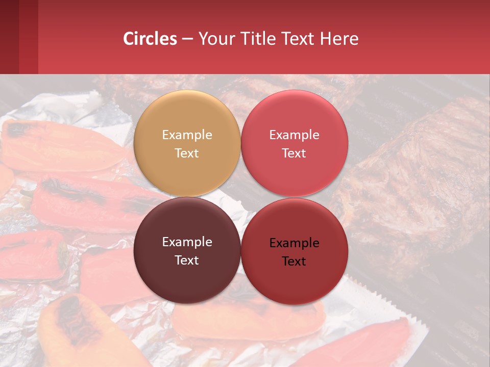 Two Steaks And Peppers Are On A Grill PowerPoint Template