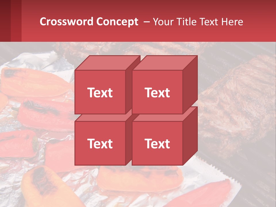 Two Steaks And Peppers Are On A Grill PowerPoint Template