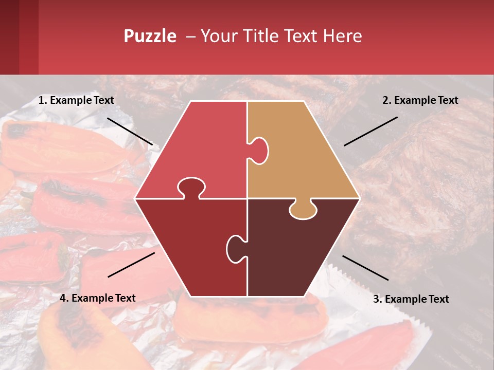 Two Steaks And Peppers Are On A Grill PowerPoint Template