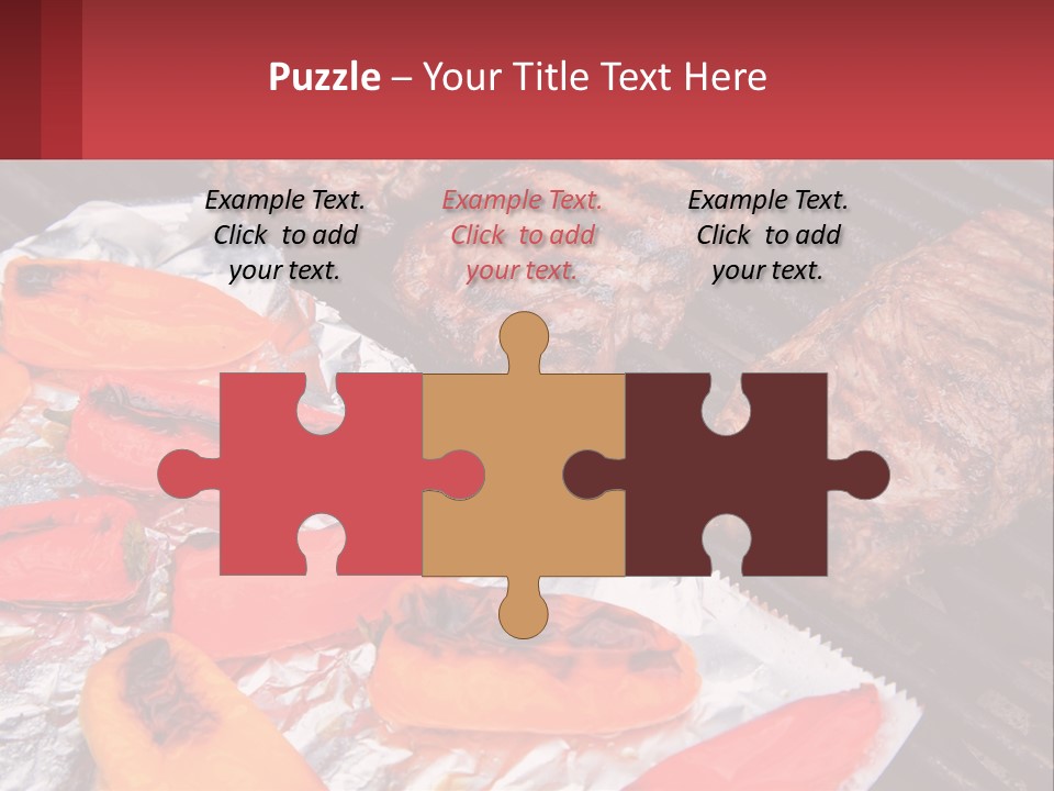 Two Steaks And Peppers Are On A Grill PowerPoint Template