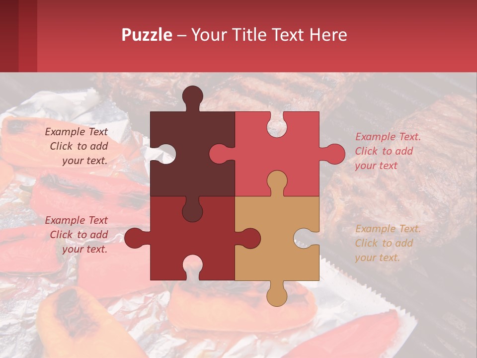 Two Steaks And Peppers Are On A Grill PowerPoint Template