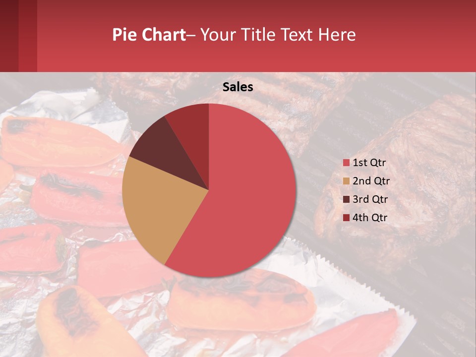 Two Steaks And Peppers Are On A Grill PowerPoint Template