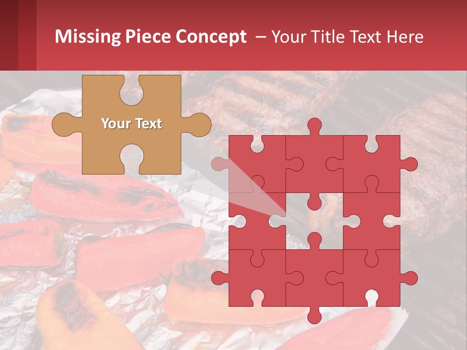 Two Steaks And Peppers Are On A Grill PowerPoint Template