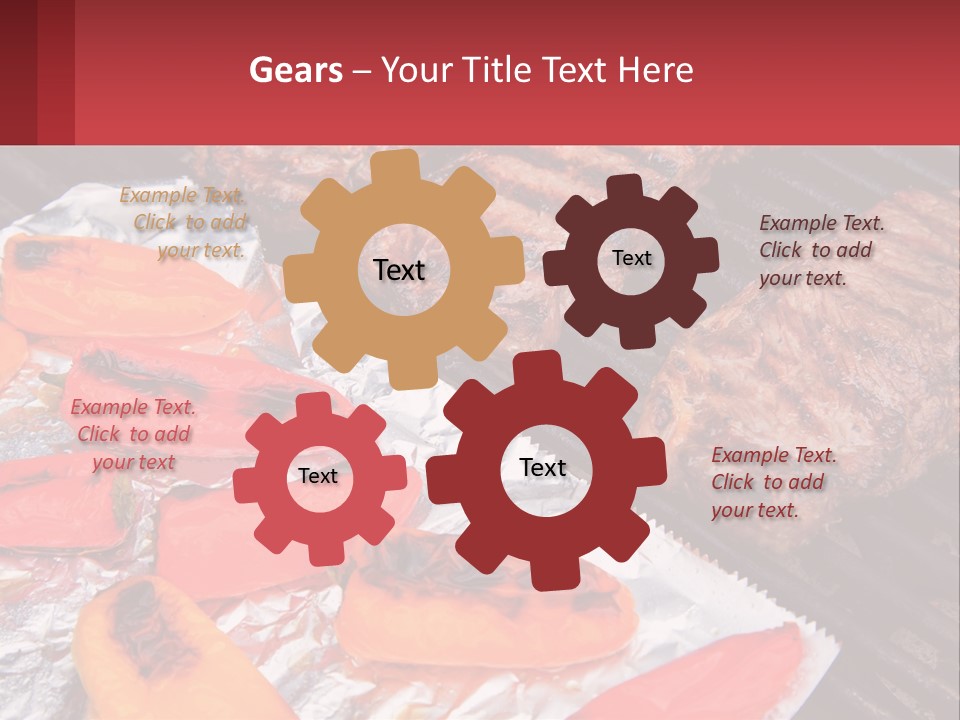 Two Steaks And Peppers Are On A Grill PowerPoint Template