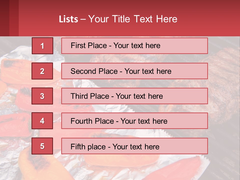 Two Steaks And Peppers Are On A Grill PowerPoint Template