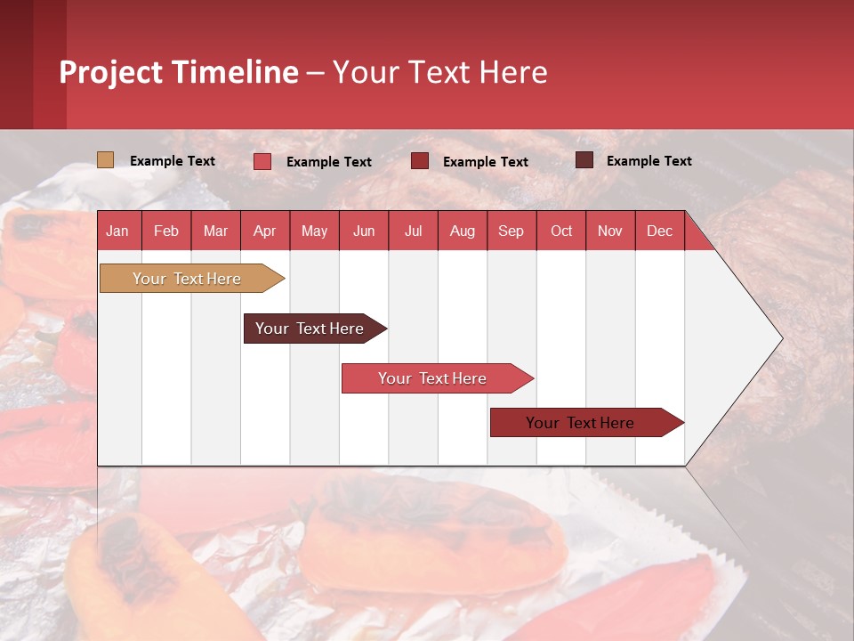 Two Steaks And Peppers Are On A Grill PowerPoint Template