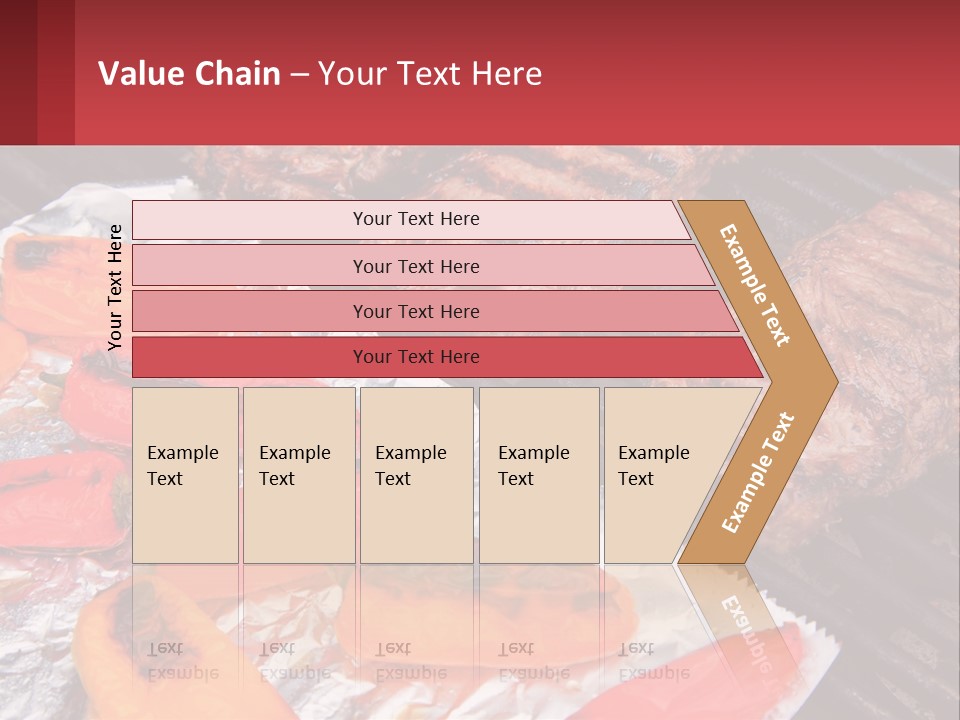 Two Steaks And Peppers Are On A Grill PowerPoint Template