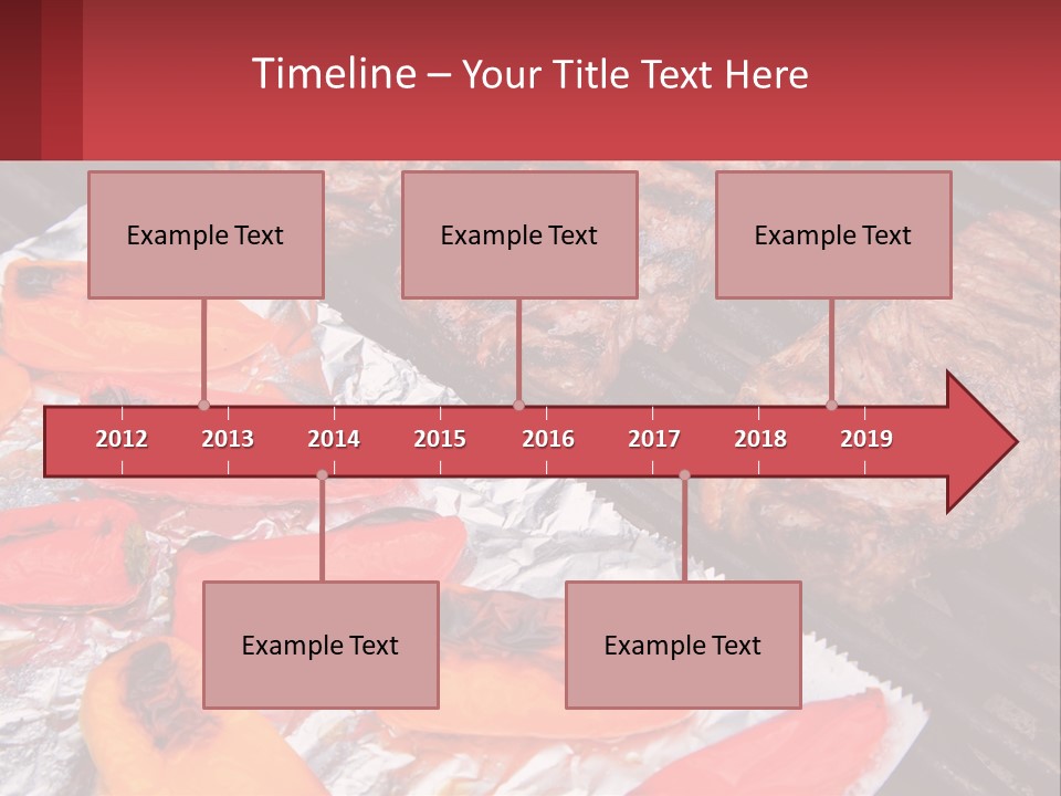 Two Steaks And Peppers Are On A Grill PowerPoint Template