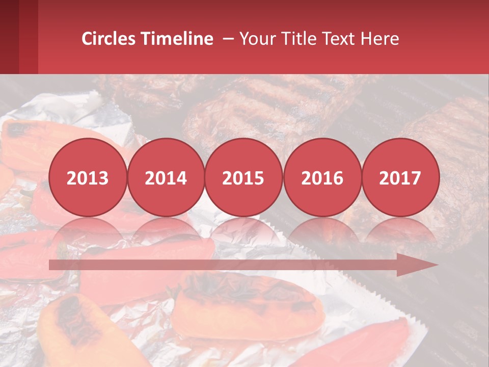 Two Steaks And Peppers Are On A Grill PowerPoint Template