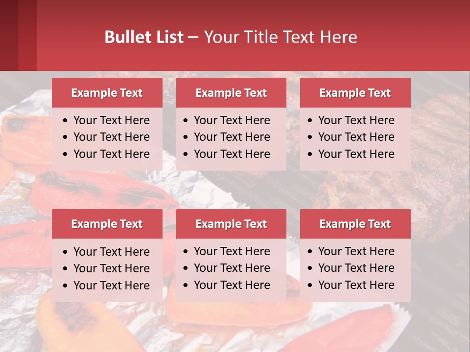 Two Steaks And Peppers Are On A Grill PowerPoint Template