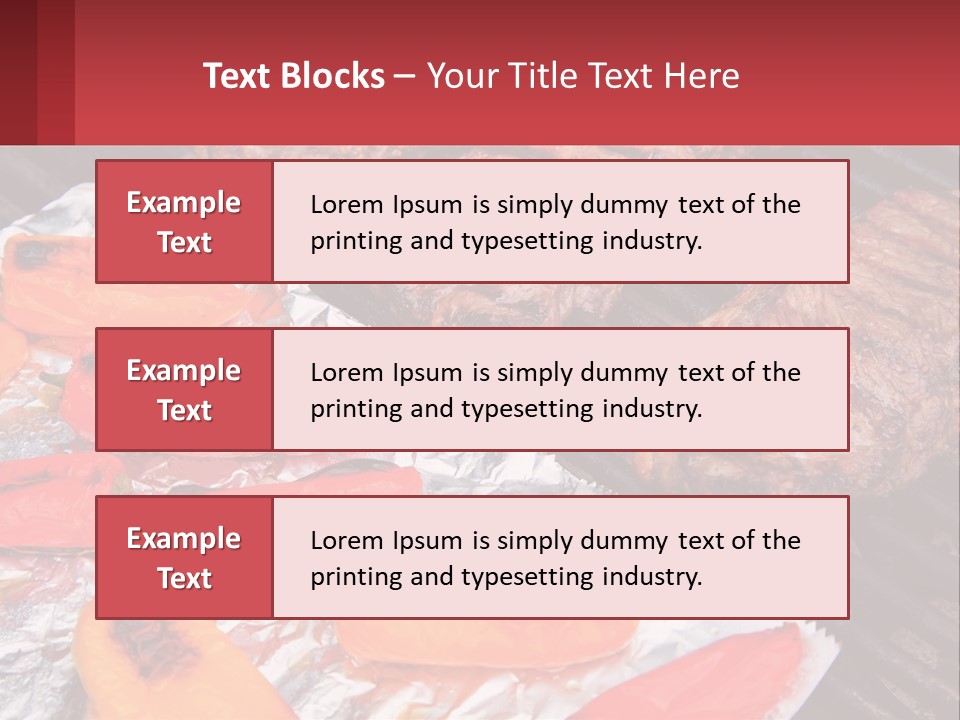 Two Steaks And Peppers Are On A Grill PowerPoint Template