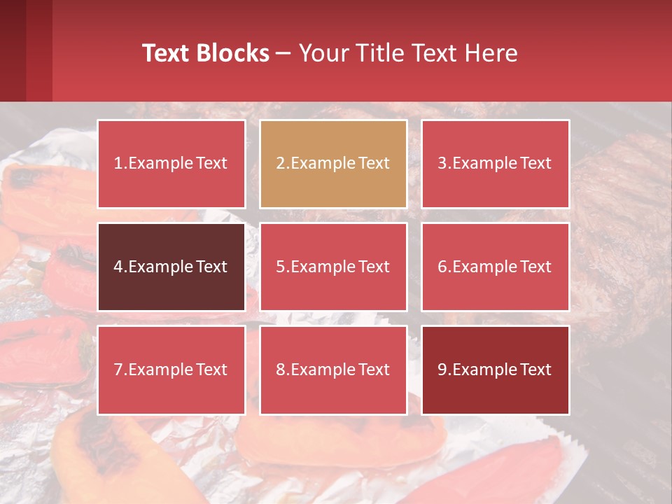 Two Steaks And Peppers Are On A Grill PowerPoint Template