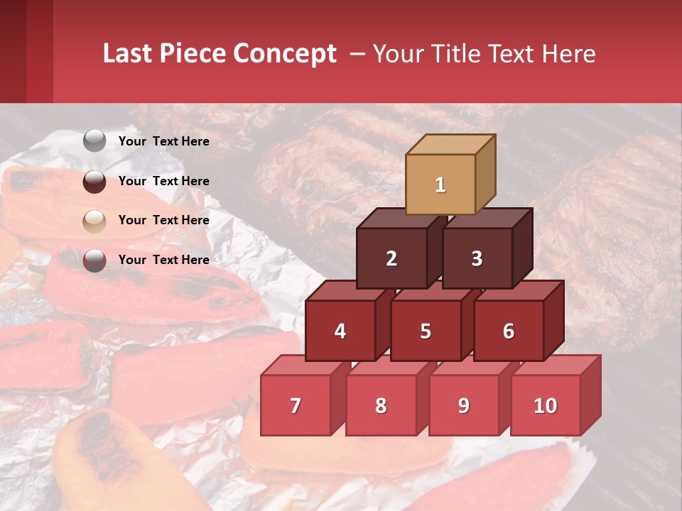 Two Steaks And Peppers Are On A Grill PowerPoint Template