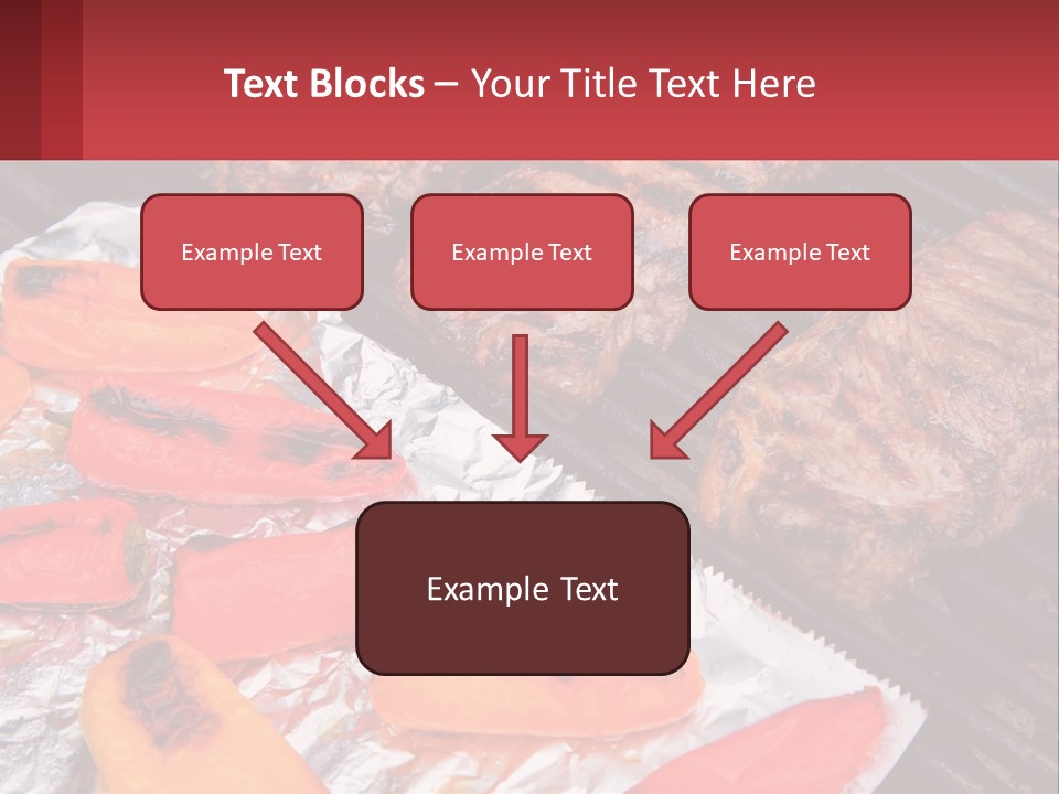 Two Steaks And Peppers Are On A Grill PowerPoint Template