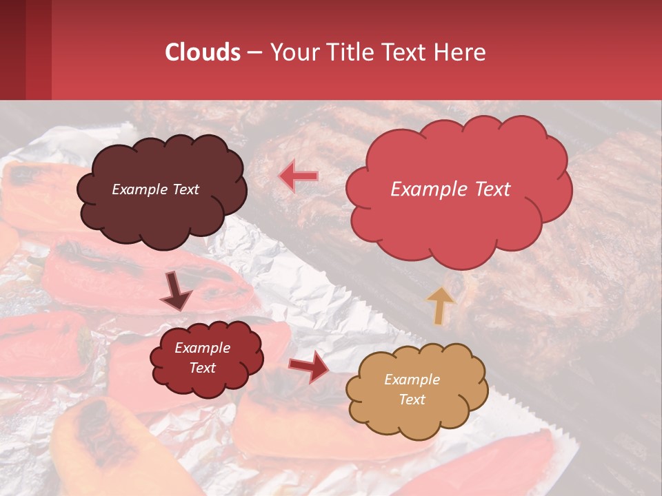 Two Steaks And Peppers Are On A Grill PowerPoint Template