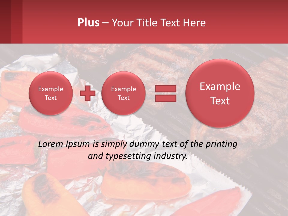 Two Steaks And Peppers Are On A Grill PowerPoint Template