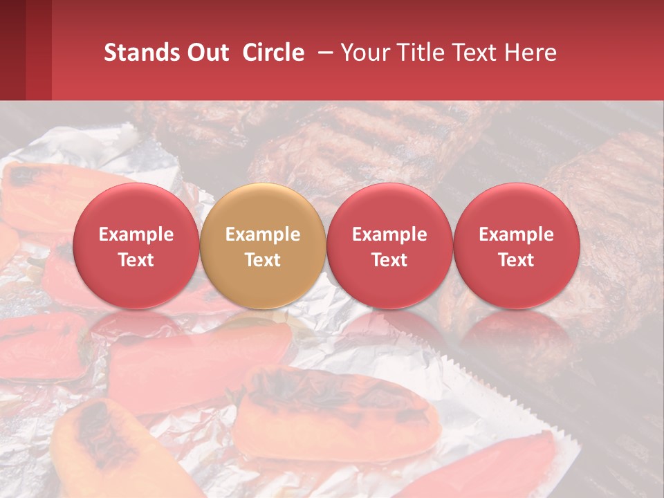 Two Steaks And Peppers Are On A Grill PowerPoint Template