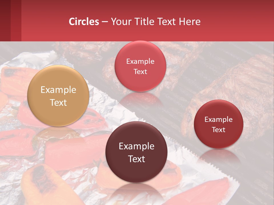 Two Steaks And Peppers Are On A Grill PowerPoint Template