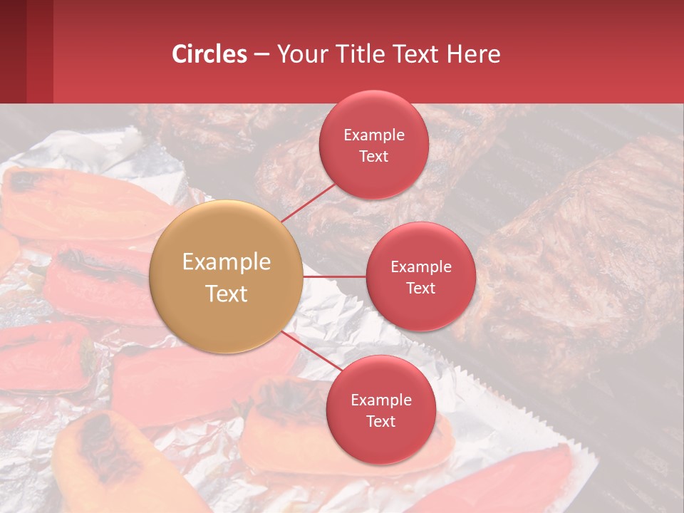 Two Steaks And Peppers Are On A Grill PowerPoint Template
