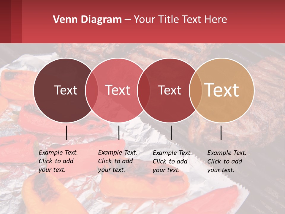 Two Steaks And Peppers Are On A Grill PowerPoint Template
