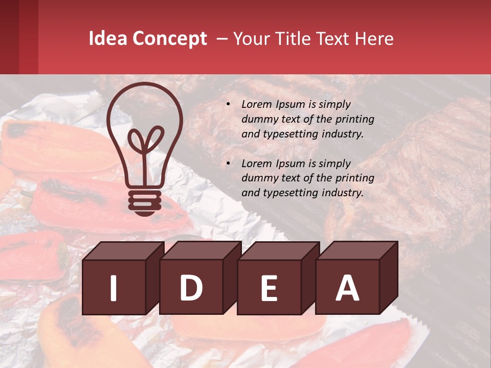 Two Steaks And Peppers Are On A Grill PowerPoint Template