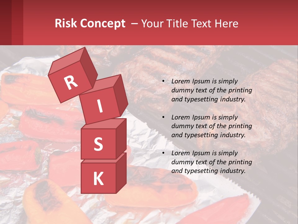 Two Steaks And Peppers Are On A Grill PowerPoint Template