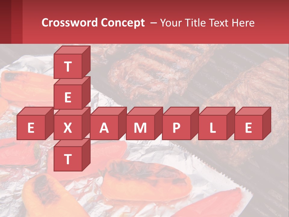 Two Steaks And Peppers Are On A Grill PowerPoint Template