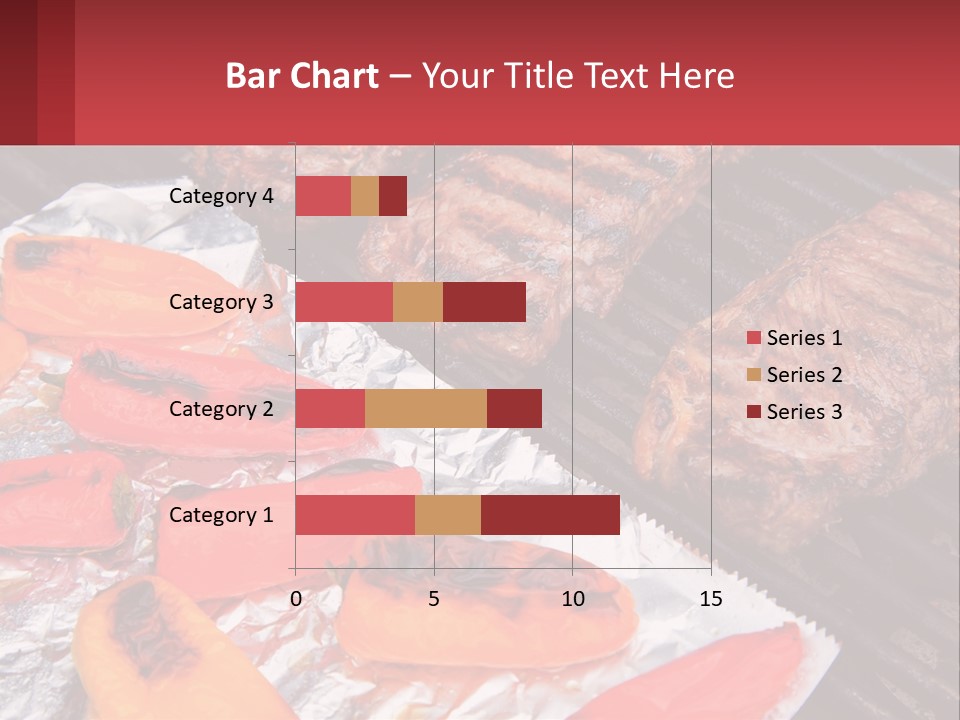 Two Steaks And Peppers Are On A Grill PowerPoint Template