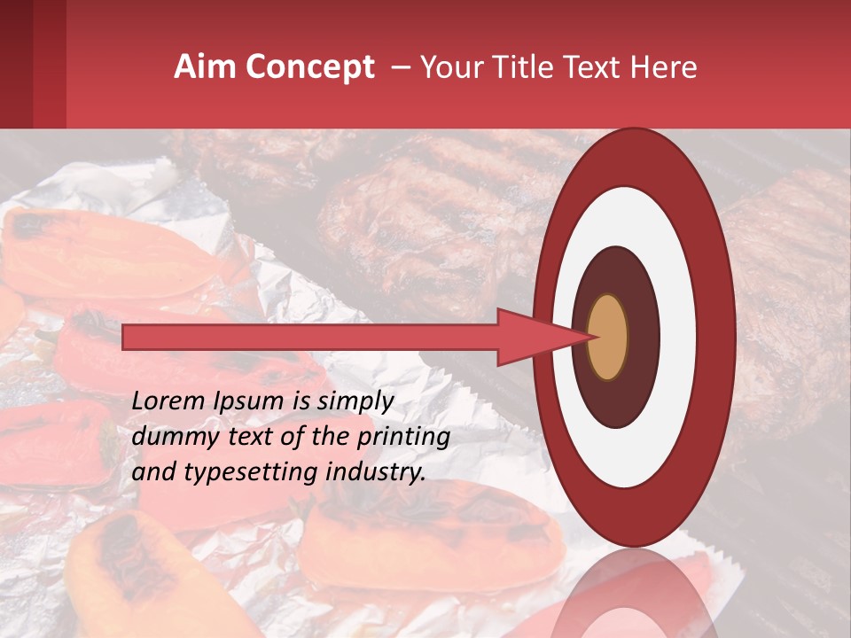 Two Steaks And Peppers Are On A Grill PowerPoint Template