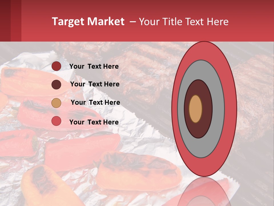 Two Steaks And Peppers Are On A Grill PowerPoint Template