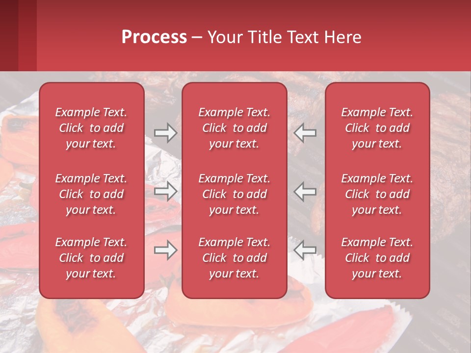 Two Steaks And Peppers Are On A Grill PowerPoint Template
