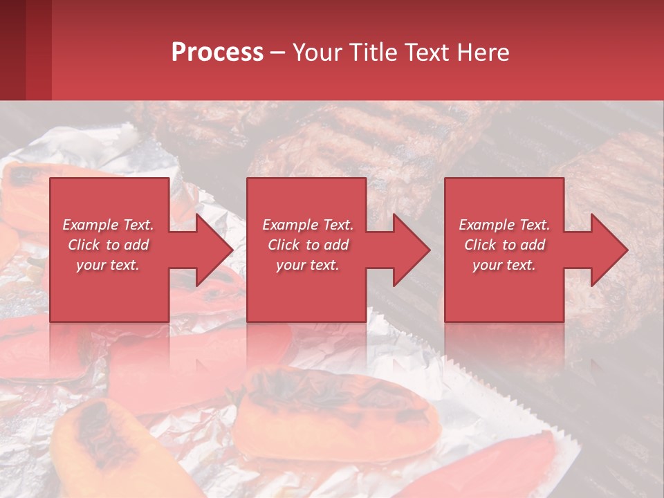 Two Steaks And Peppers Are On A Grill PowerPoint Template