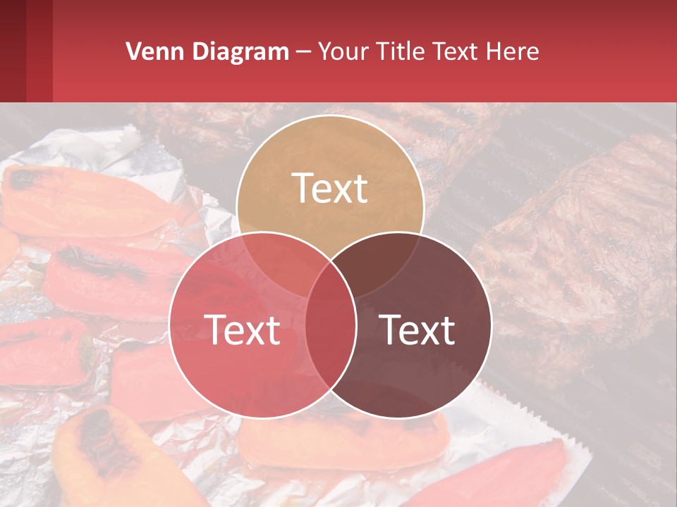 Two Steaks And Peppers Are On A Grill PowerPoint Template