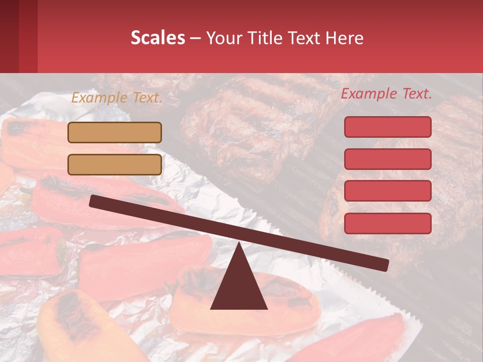 Two Steaks And Peppers Are On A Grill PowerPoint Template