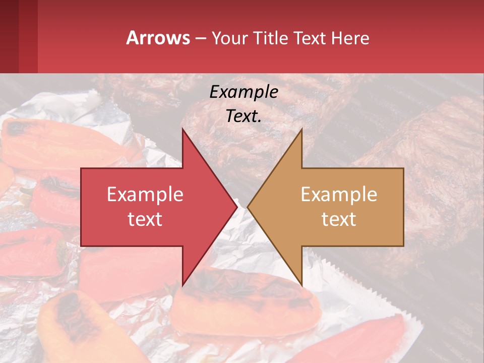Two Steaks And Peppers Are On A Grill PowerPoint Template
