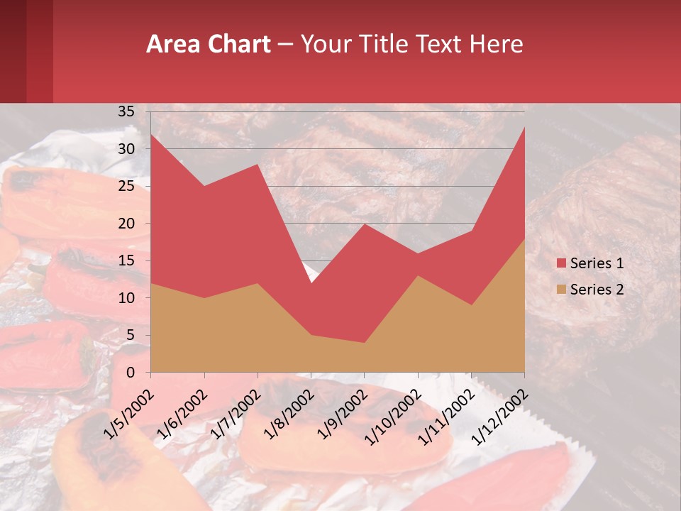 Two Steaks And Peppers Are On A Grill PowerPoint Template