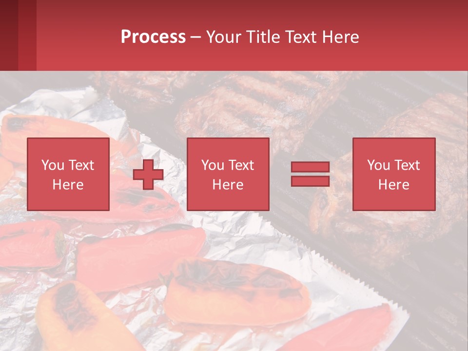 Two Steaks And Peppers Are On A Grill PowerPoint Template