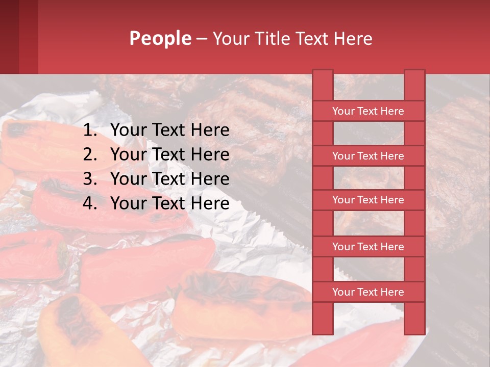 Two Steaks And Peppers Are On A Grill PowerPoint Template
