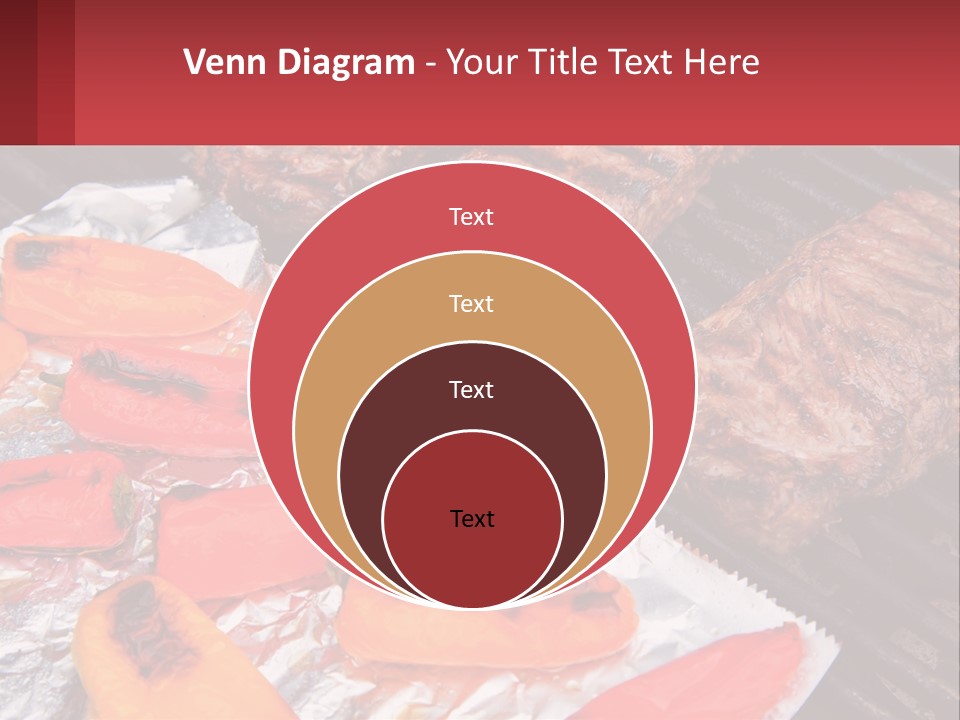 Two Steaks And Peppers Are On A Grill PowerPoint Template